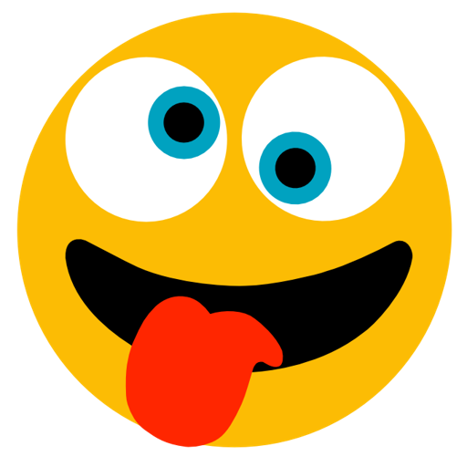 wacky smiling emoji face